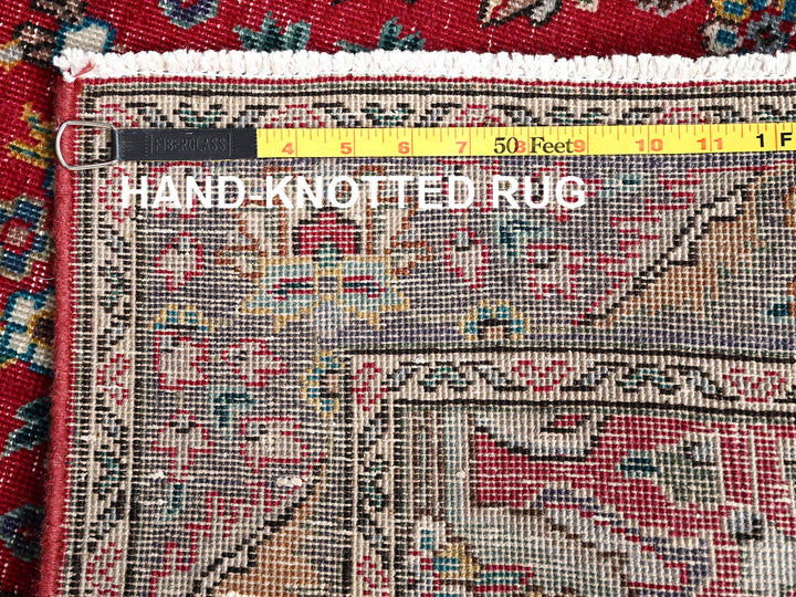 2'8" x 9'11" Vintage Hand Knotted Red Wool Runner Oriental Rug - MOA1021845