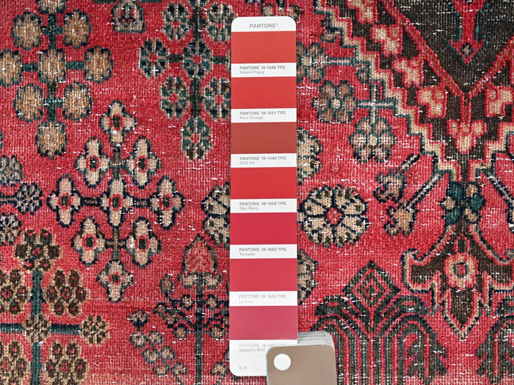 3'1" x 12'2" Vintage Hand Knotted Red Wool Runner Oriental Rug - MOA1021849