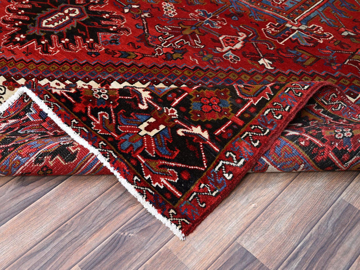 8'9" x 10'10" Vintage Hand Knotted Red Wool Rectangle Oriental Rug - MOA102184