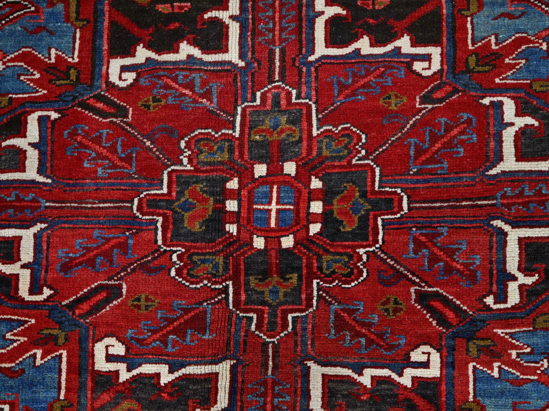 8'9" x 10'10" Vintage Hand Knotted Red Wool Rectangle Oriental Rug - MOA102184