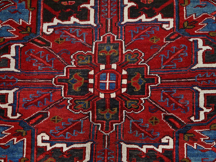 8'9" x 10'10" Vintage Hand Knotted Red Wool Rectangle Oriental Rug - MOA102184