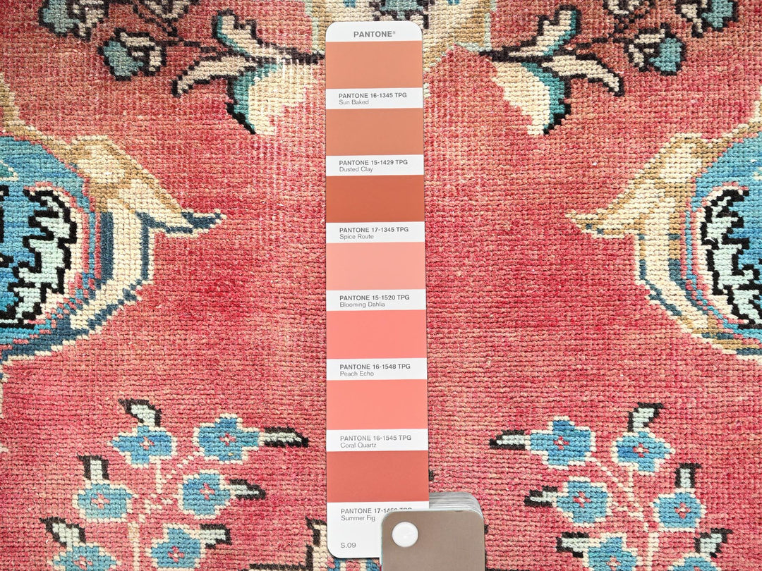 2'9" x 10'11" Vintage Hand Knotted Pink Wool Runner Oriental Rug - MOA1021850