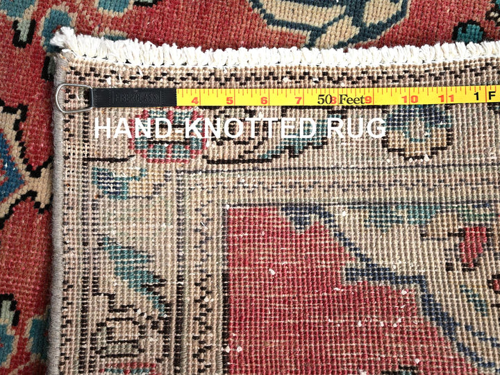 2'9" x 10'11" Vintage Hand Knotted Pink Wool Runner Oriental Rug - MOA1021850