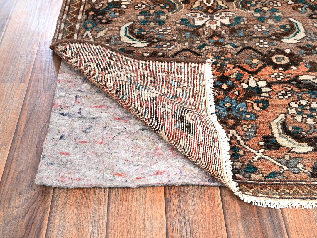 2'7" x 8'2" Vintage Hand Knotted Brown Wool Runner Oriental Rug - MOA1021851
