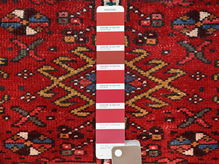 2'9" x 8'11" Vintage Hand Knotted Red Wool Runner Oriental Rug - MOA1021854