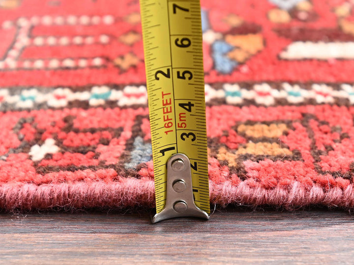 2'9" x 8'11" Vintage Hand Knotted Red Wool Runner Oriental Rug - MOA1021854