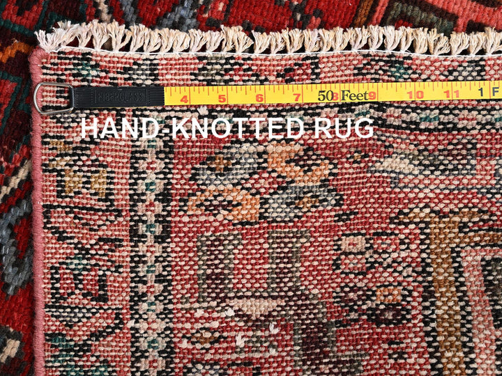 2'9" x 8'11" Vintage Hand Knotted Red Wool Runner Oriental Rug - MOA1021854