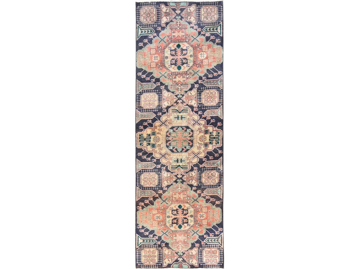 2'8" x 8'5" Vintage Hand Knotted Purple Wool Runner Oriental Rug - MOA1021856
