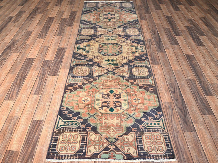 2'8" x 8'5" Vintage Hand Knotted Purple Wool Runner Oriental Rug - MOA1021856