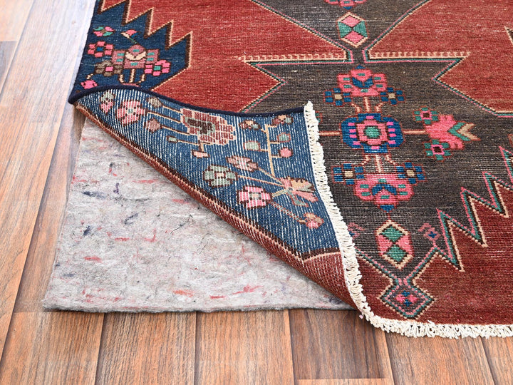 2'9" x 8'10" Vintage Hand Knotted Red Wool Runner Oriental Rug - MOA1021860
