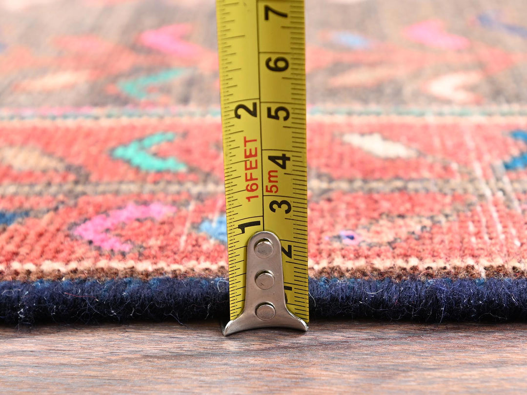 2'9" x 8'10" Vintage Hand Knotted Red Wool Runner Oriental Rug - MOA1021860