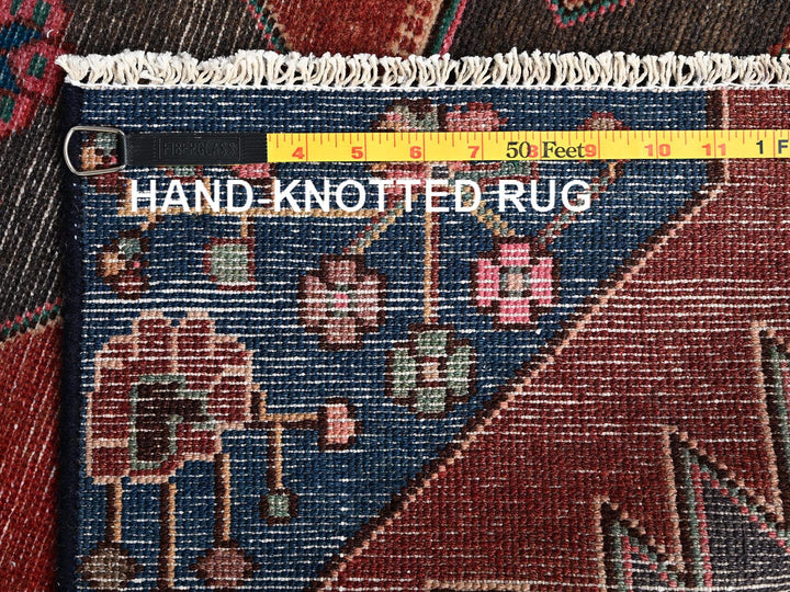 2'9" x 8'10" Vintage Hand Knotted Red Wool Runner Oriental Rug - MOA1021860