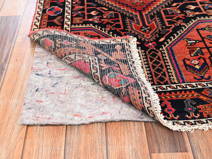 2'9" x 4'4" Vintage Hand Knotted Black Wool Rectangle Oriental Rug - MOA1021864