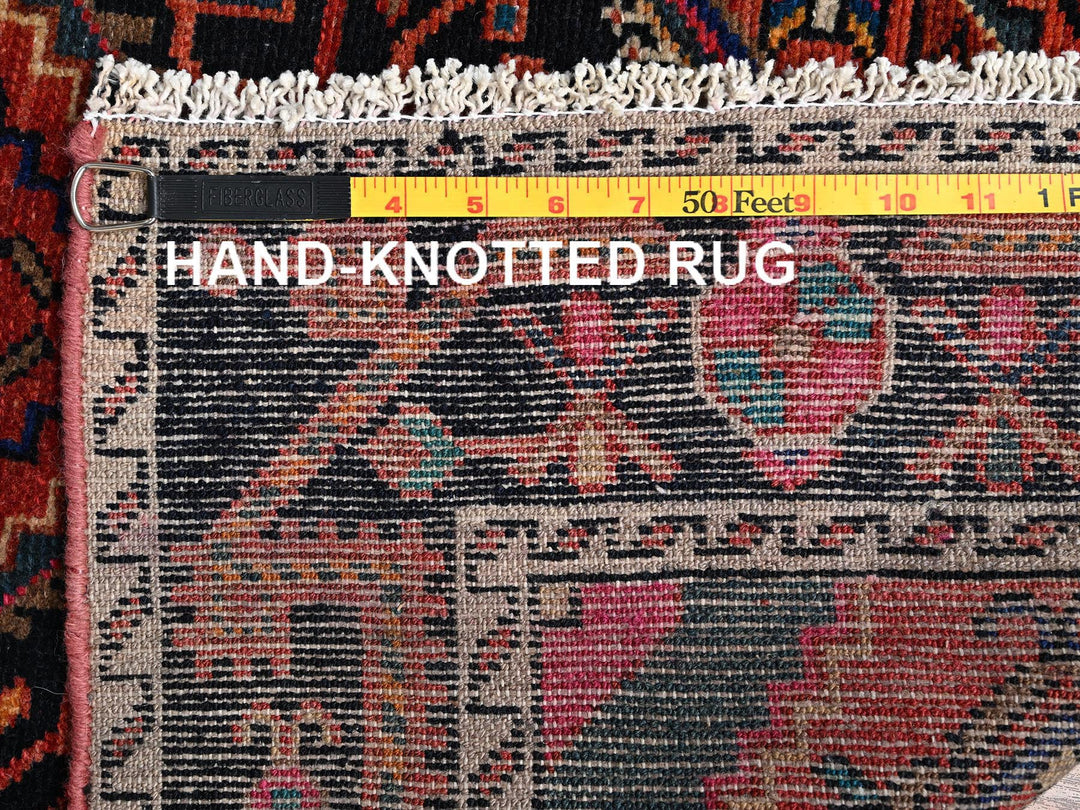 2'9" x 4'4" Vintage Hand Knotted Black Wool Rectangle Oriental Rug - MOA1021864