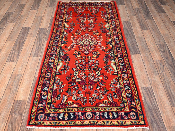 2'7" x 5'11" New Hand Knotted Red Wool Runner Oriental Rug - MOA1021874