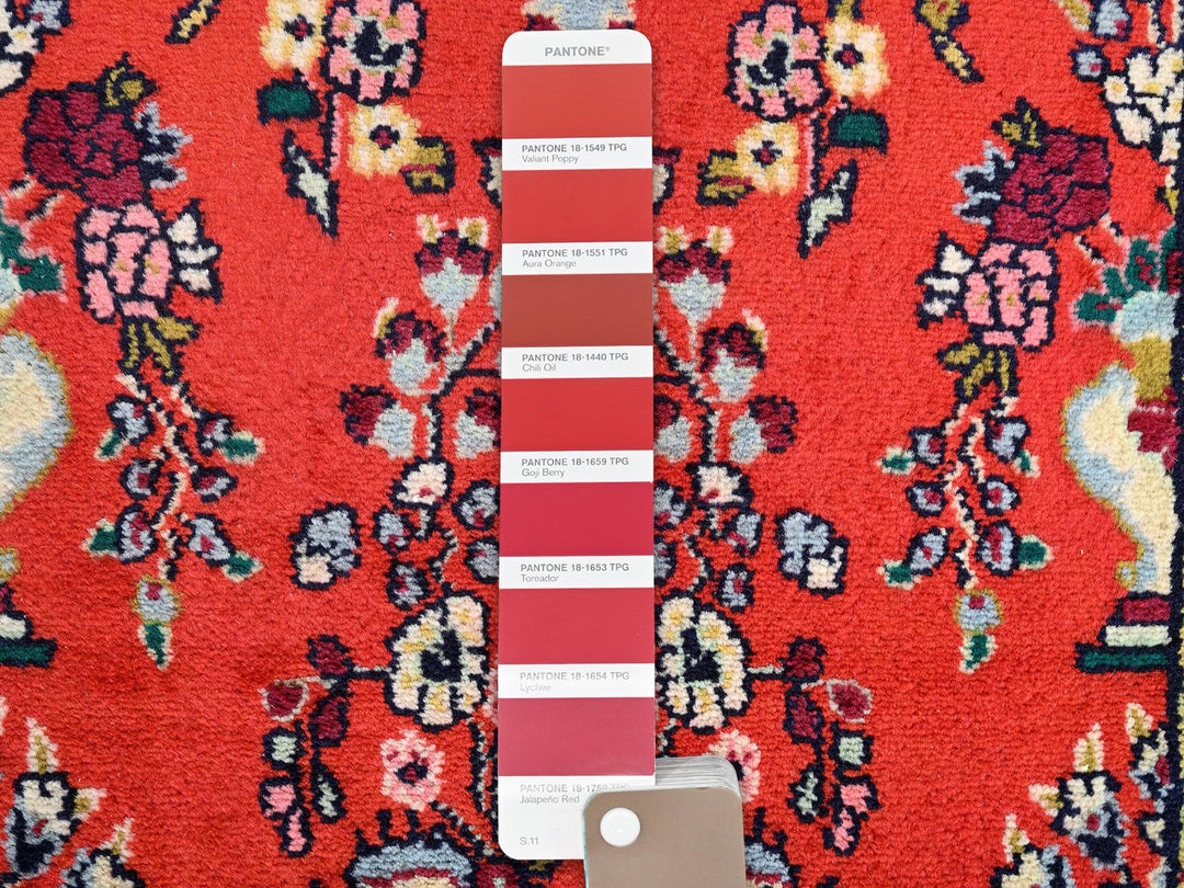 2'7" x 5'11" New Hand Knotted Red Wool Runner Oriental Rug - MOA1021874