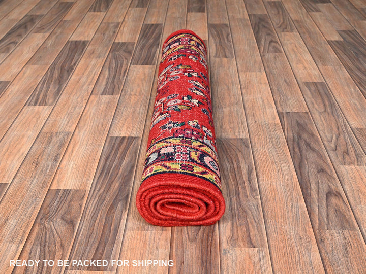 2'7" x 5'11" New Hand Knotted Red Wool Runner Oriental Rug - MOA1021874