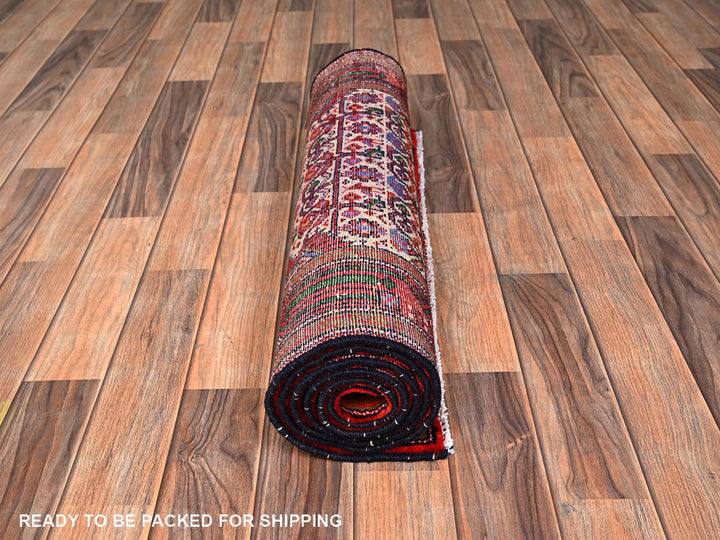 2'8" x 6'6" New Hand Knotted Ivory Wool Runner Oriental Rug - MOA1021875