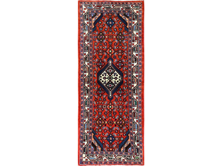 2'7" x 6'7" New Hand Knotted Red Wool Runner Oriental Rug - MOA1021879