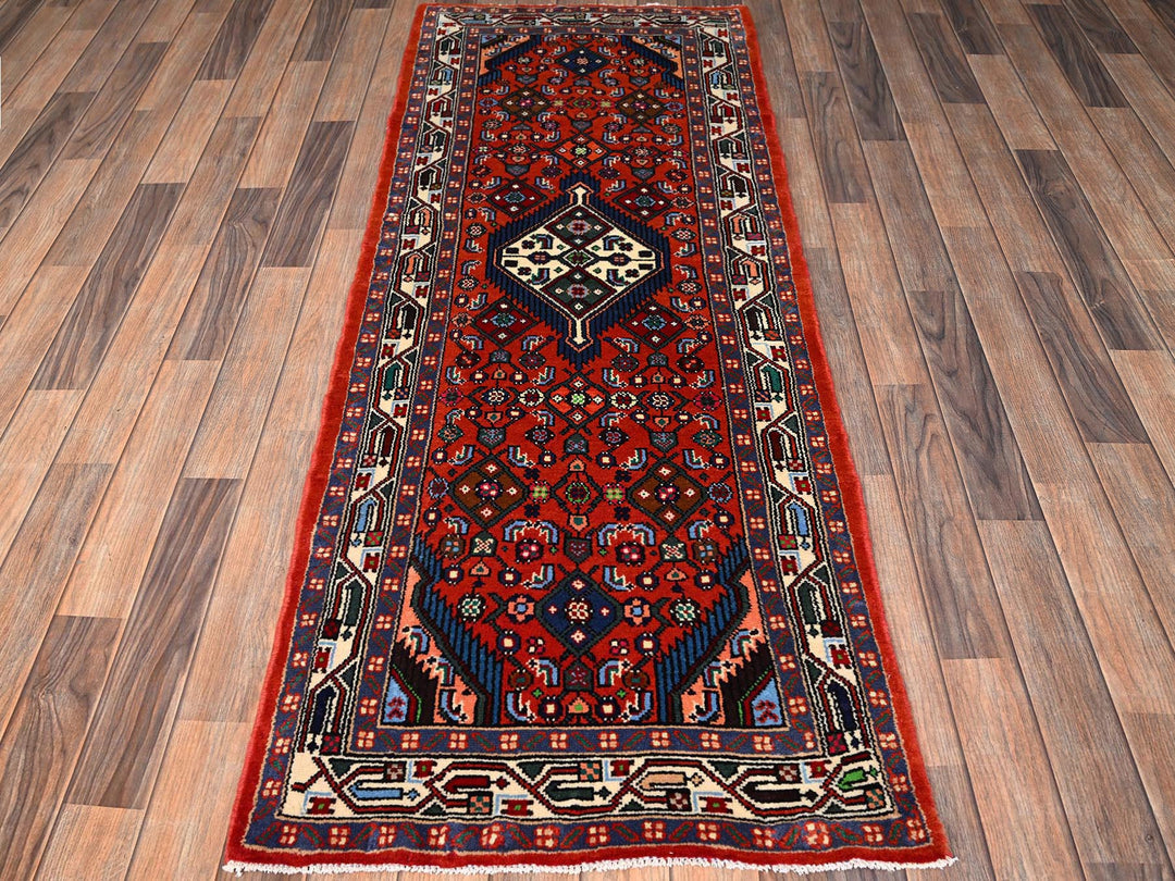 2'7" x 6'7" New Hand Knotted Red Wool Runner Oriental Rug - MOA1021879