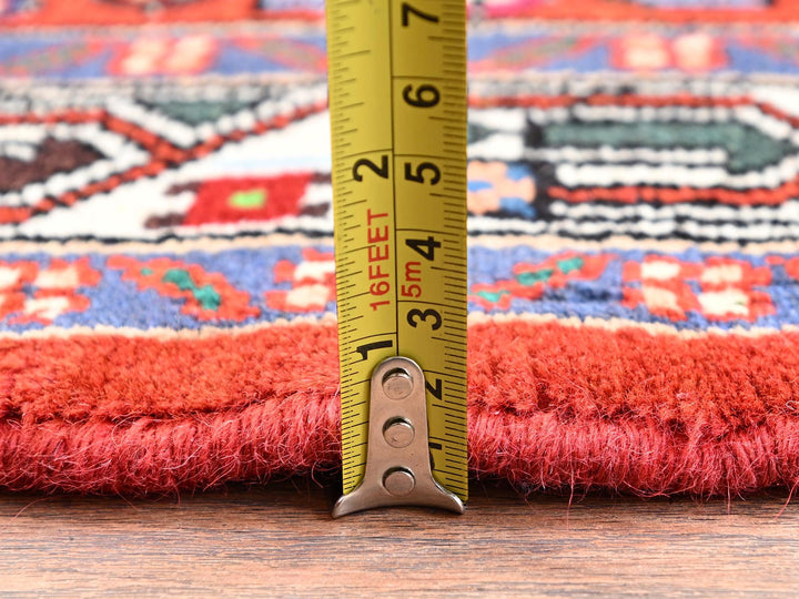 2'7" x 6'7" New Hand Knotted Red Wool Runner Oriental Rug - MOA1021879