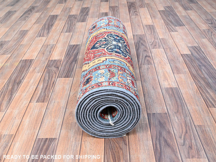 2'9" x 17'5" New Hand Knotted Orange Wool Runner Oriental Rug - MOA102187