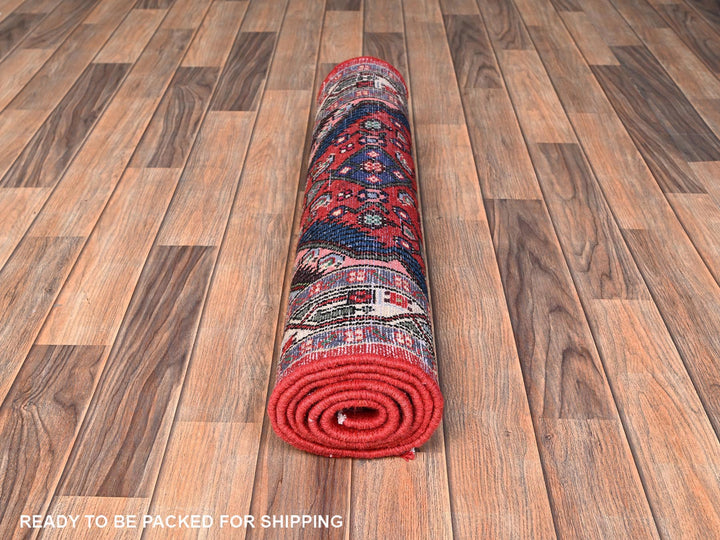 2'8" x 6'3" New Hand Knotted Red Wool Runner Oriental Rug - MOA1021880