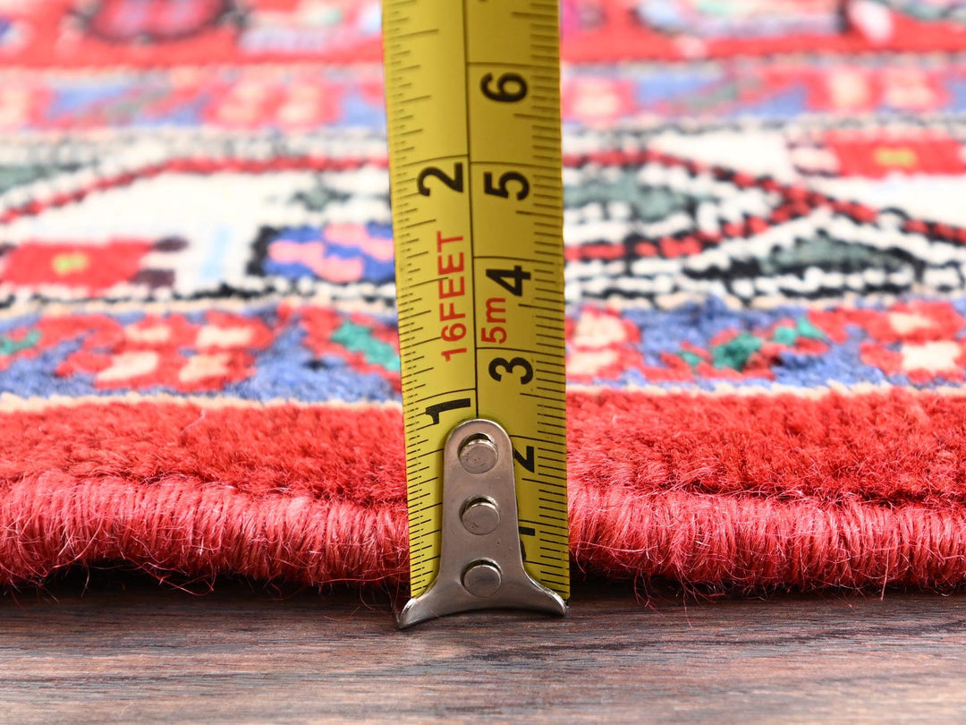 2'8" x 6'3" New Hand Knotted Red Wool Runner Oriental Rug - MOA1021880