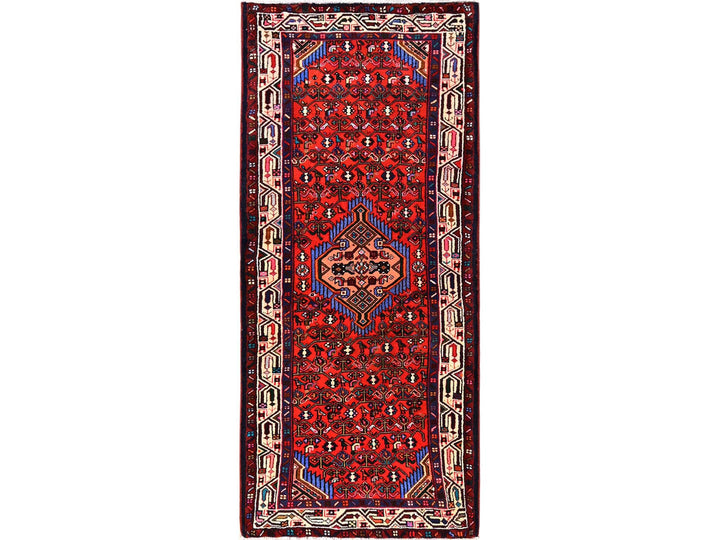 2'9" x 6'4" New Hand Knotted Red Wool Runner Oriental Rug - MOA1021881