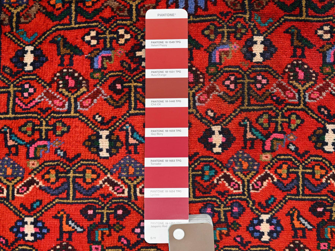 2'9" x 6'4" New Hand Knotted Red Wool Runner Oriental Rug - MOA1021881