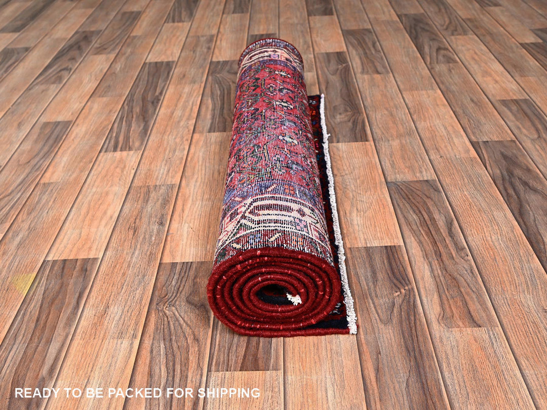 2'9" x 6'4" New Hand Knotted Red Wool Runner Oriental Rug - MOA1021881