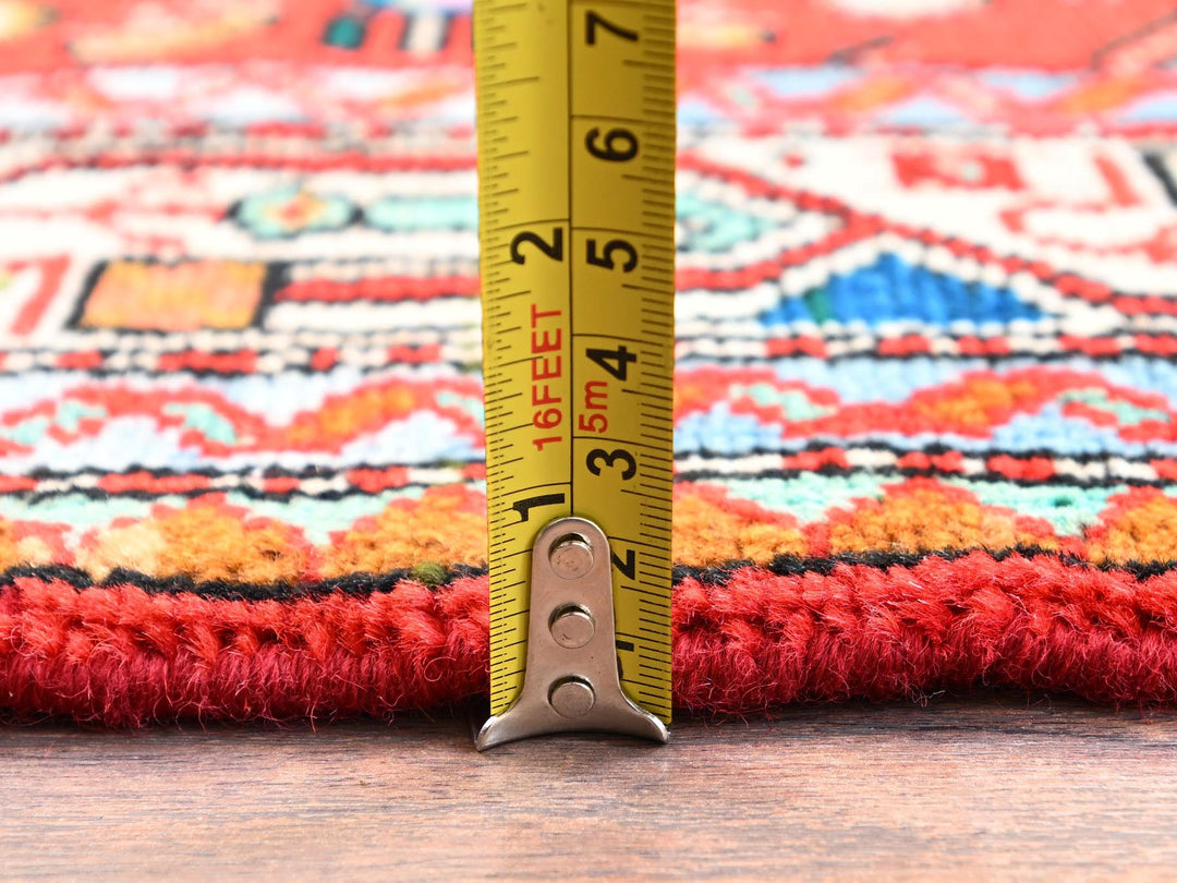 2'6" x 6'7" New Hand Knotted Red Wool Runner Oriental Rug - MOA1021882