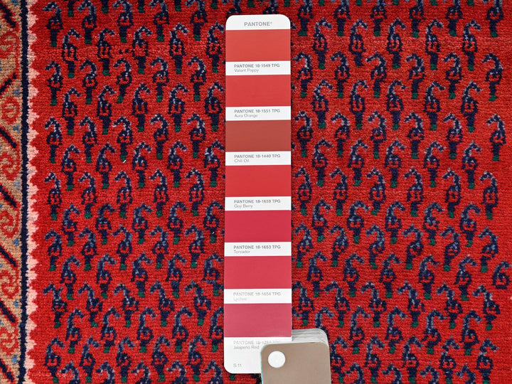 2'5" x 5'10" New Hand Knotted Red Wool Runner Oriental Rug - MOA1021883