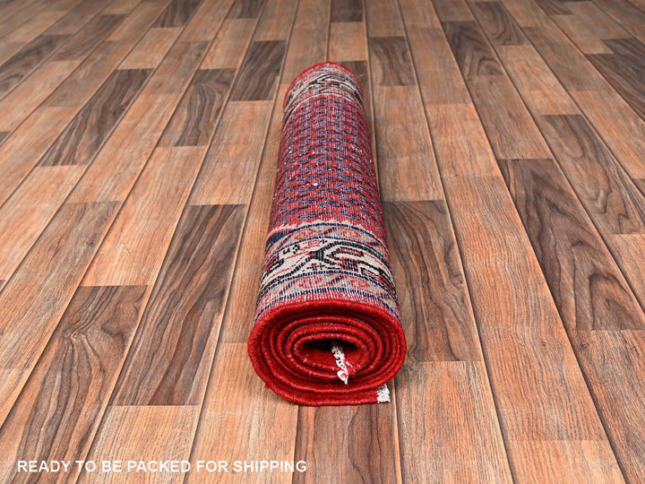 2'5" x 5'10" New Hand Knotted Red Wool Runner Oriental Rug - MOA1021883