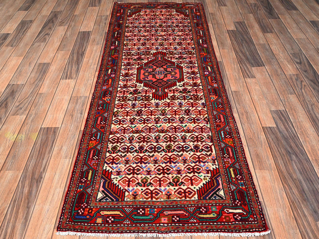 2'4" x 6'4" New Hand Knotted Ivory Wool Runner Oriental Rug - MOA1021884