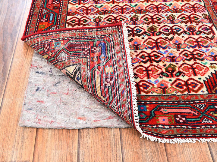 2'4" x 6'4" New Hand Knotted Ivory Wool Runner Oriental Rug - MOA1021884