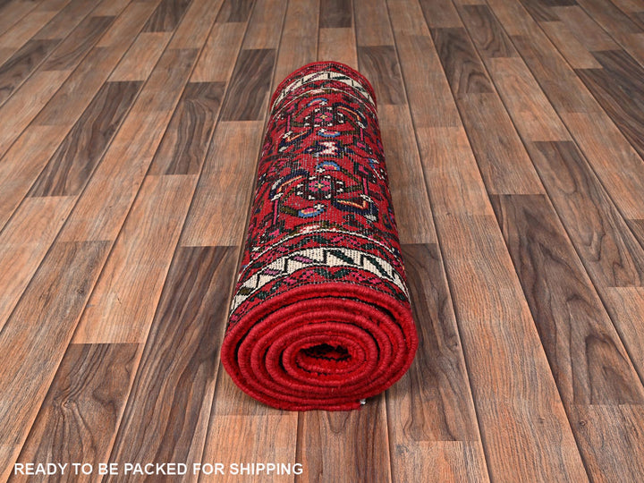 2'2" x 6'6" New Hand Knotted Red Wool Runner Oriental Rug - MOA1021886