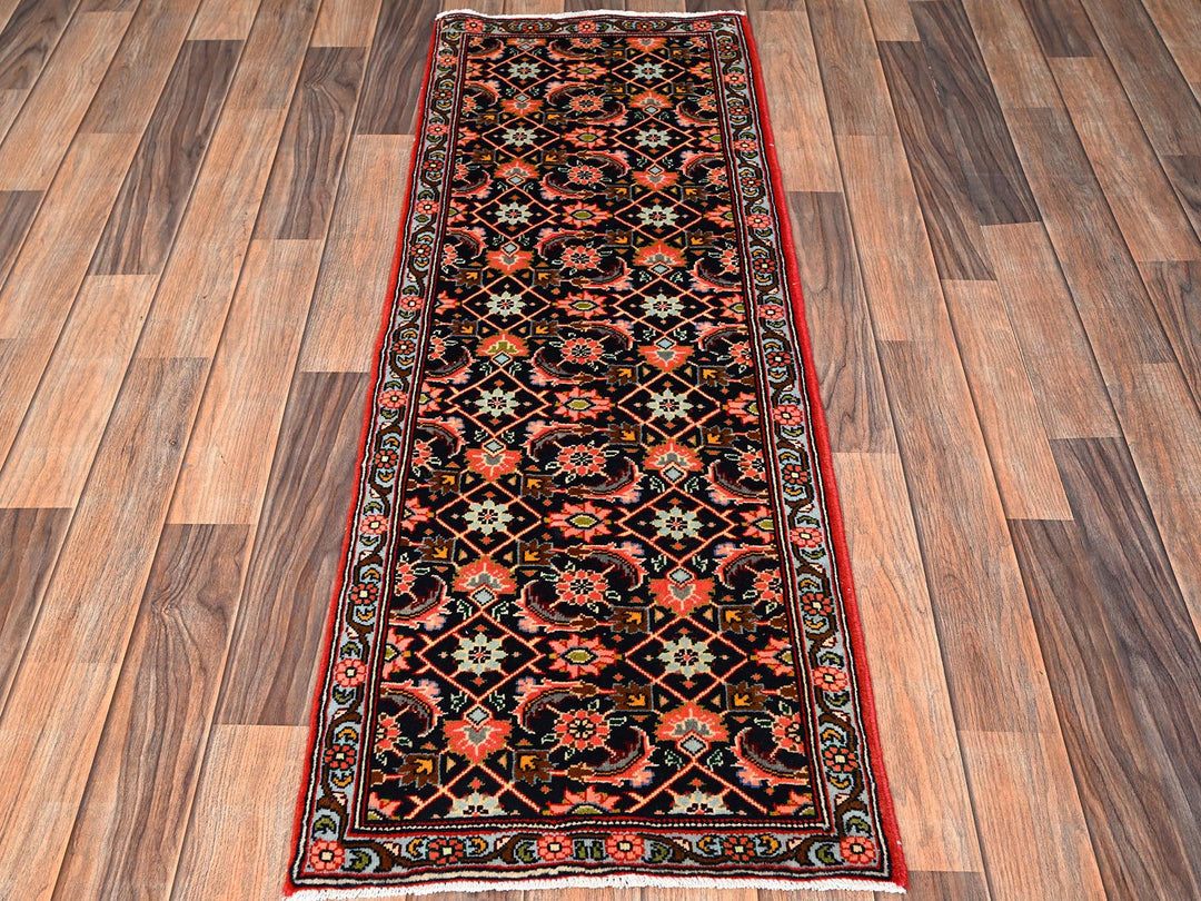 1'8" x 4'9" New Hand Knotted Blue Wool Runner Oriental Rug - MOA1021887