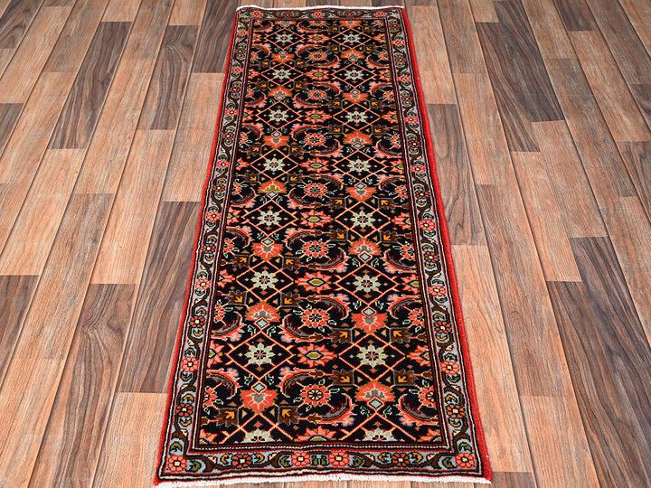 1'8" x 4'9" New Hand Knotted Blue Wool Runner Oriental Rug - MOA1021887