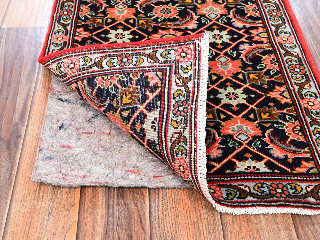 1'8" x 4'9" New Hand Knotted Blue Wool Runner Oriental Rug - MOA1021887