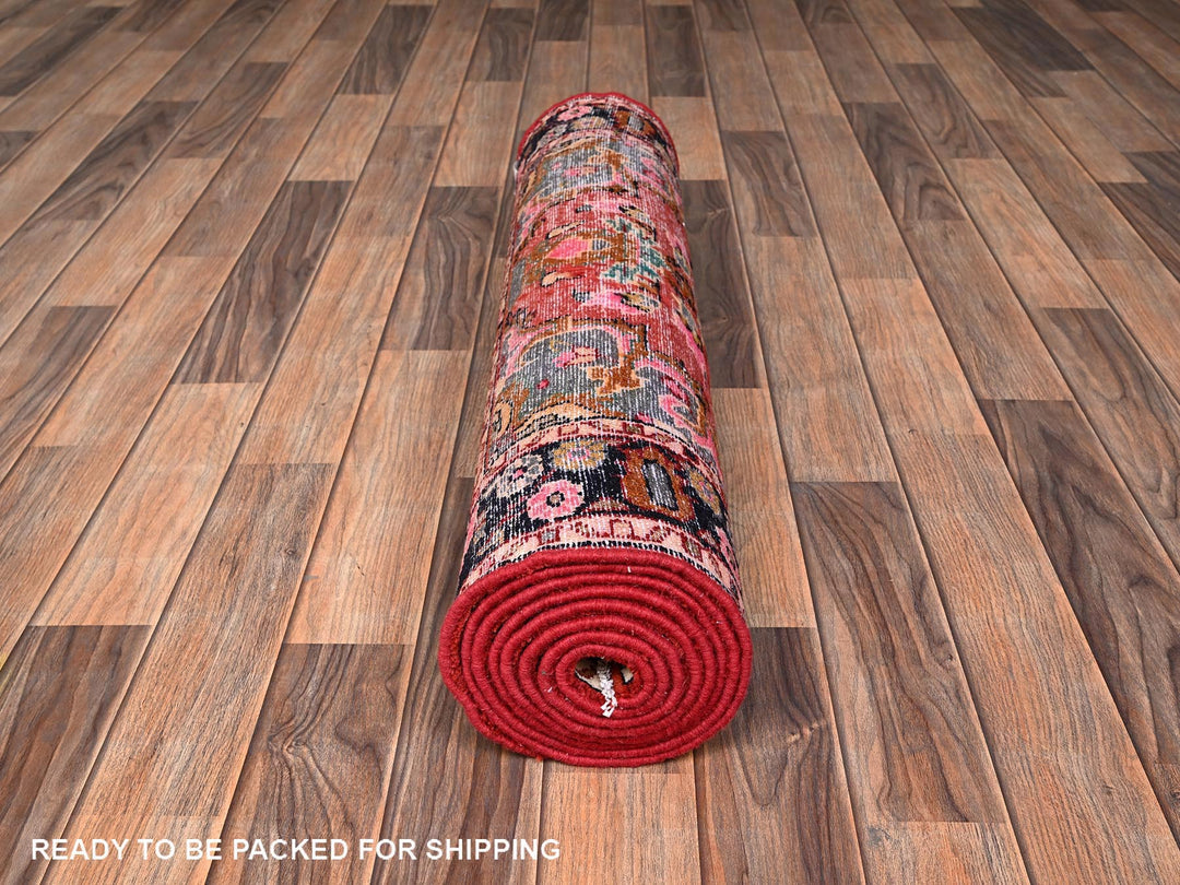 3'0" x 9'4" New Hand Knotted Red Wool Runner Oriental Rug - MOA1021888