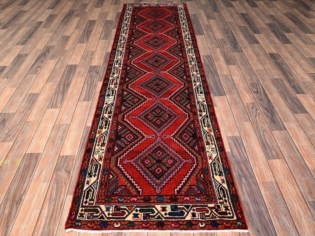 2'6" x 9'5" New Hand Knotted Red Wool Runner Oriental Rug - MOA1021889