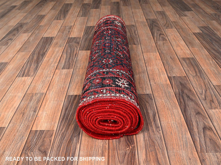 2'9" x 13'8" New Hand Knotted Red Wool Runner Oriental Rug - MOA1021890