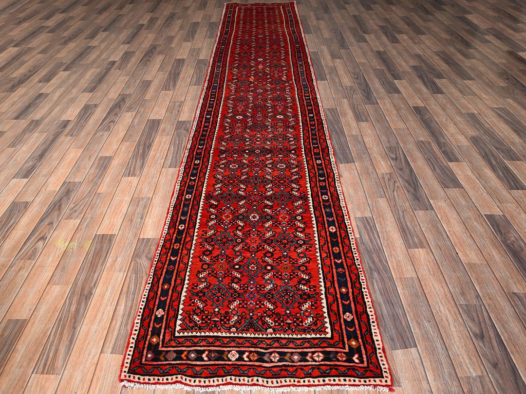 2'9" x 13'6" New Hand Knotted Red Wool Runner Oriental Rug - MOA1021891