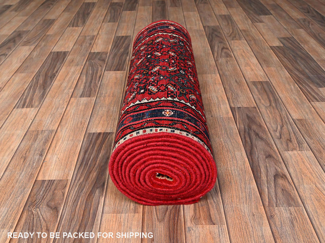 2'9" x 13'6" New Hand Knotted Red Wool Runner Oriental Rug - MOA1021891