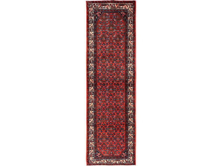 2'10" x 9'5" New Hand Knotted Red Wool Runner Oriental Rug - MOA1021892