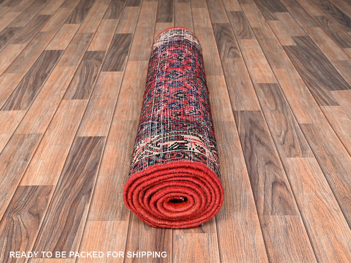 2'10" x 9'5" New Hand Knotted Red Wool Runner Oriental Rug - MOA1021892