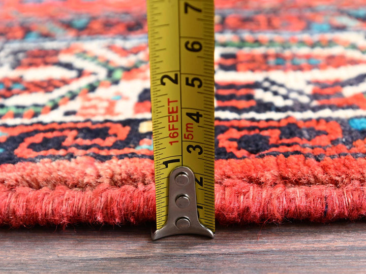 2'10" x 9'5" New Hand Knotted Red Wool Runner Oriental Rug - MOA1021892