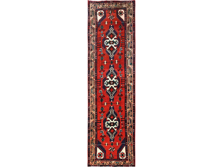 2'6" x 9'6" New Hand Knotted Red Wool Runner Oriental Rug - MOA1021893
