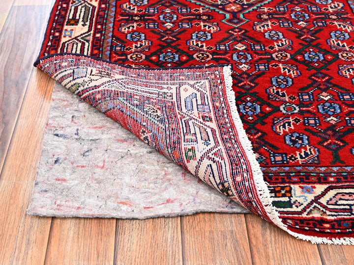 2'10" x 9'5" New Hand Knotted Red Wool Runner Oriental Rug - MOA1021894